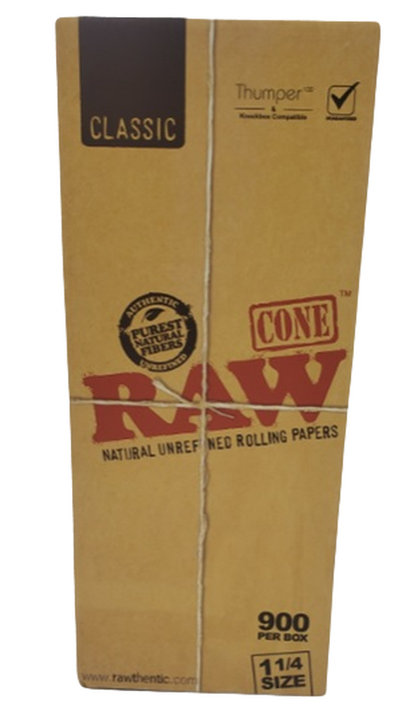 Raw Classic 1 1/4" Size Pre-Rolled Cone - 900ct./Display