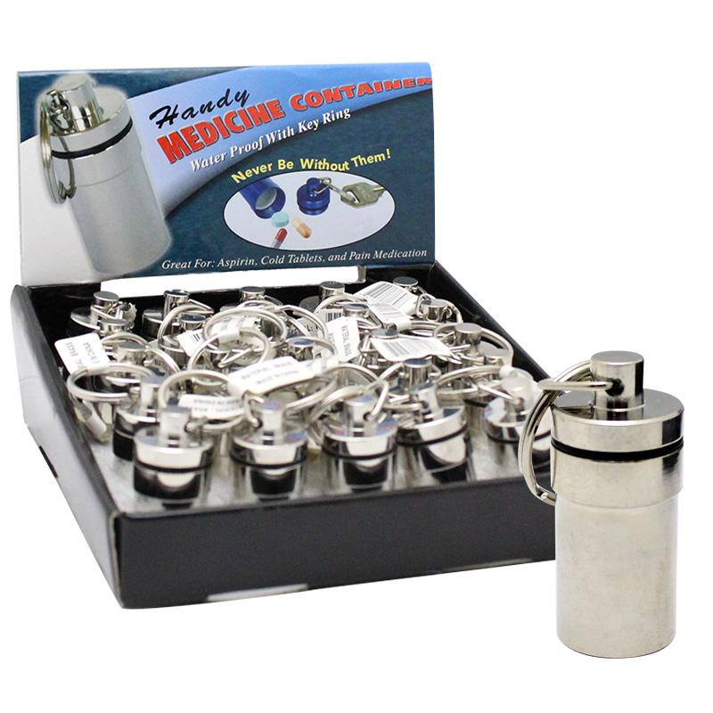 Brass Keychain Pill Case