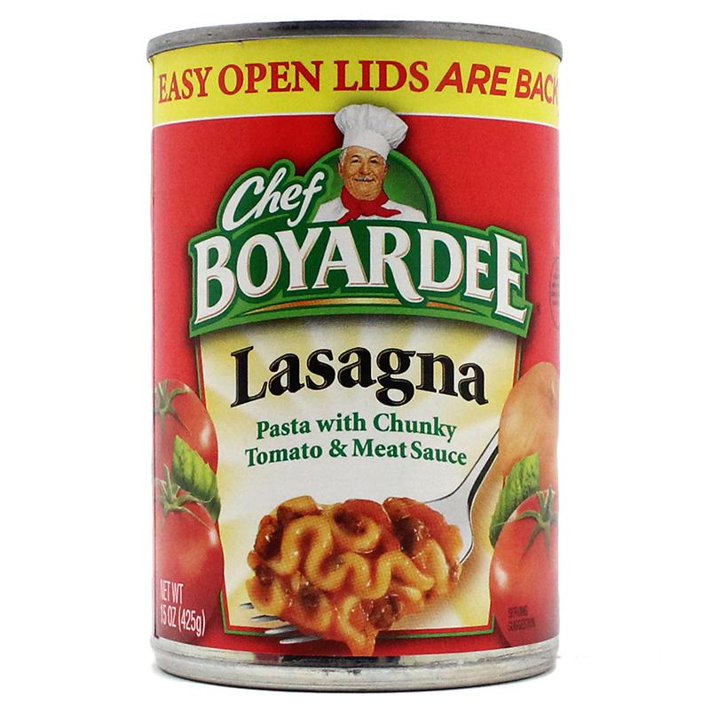 Chef Boyardee Lasagna Safe Can