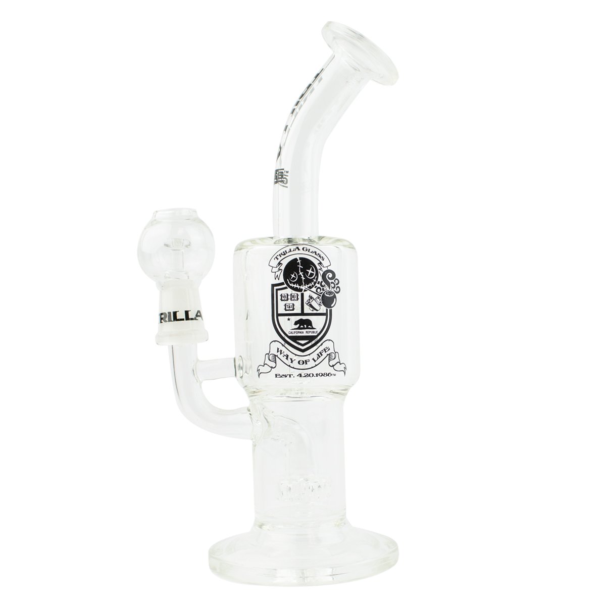 9" Trilla Stemless Double Micro Tube Percolator Dab Rig