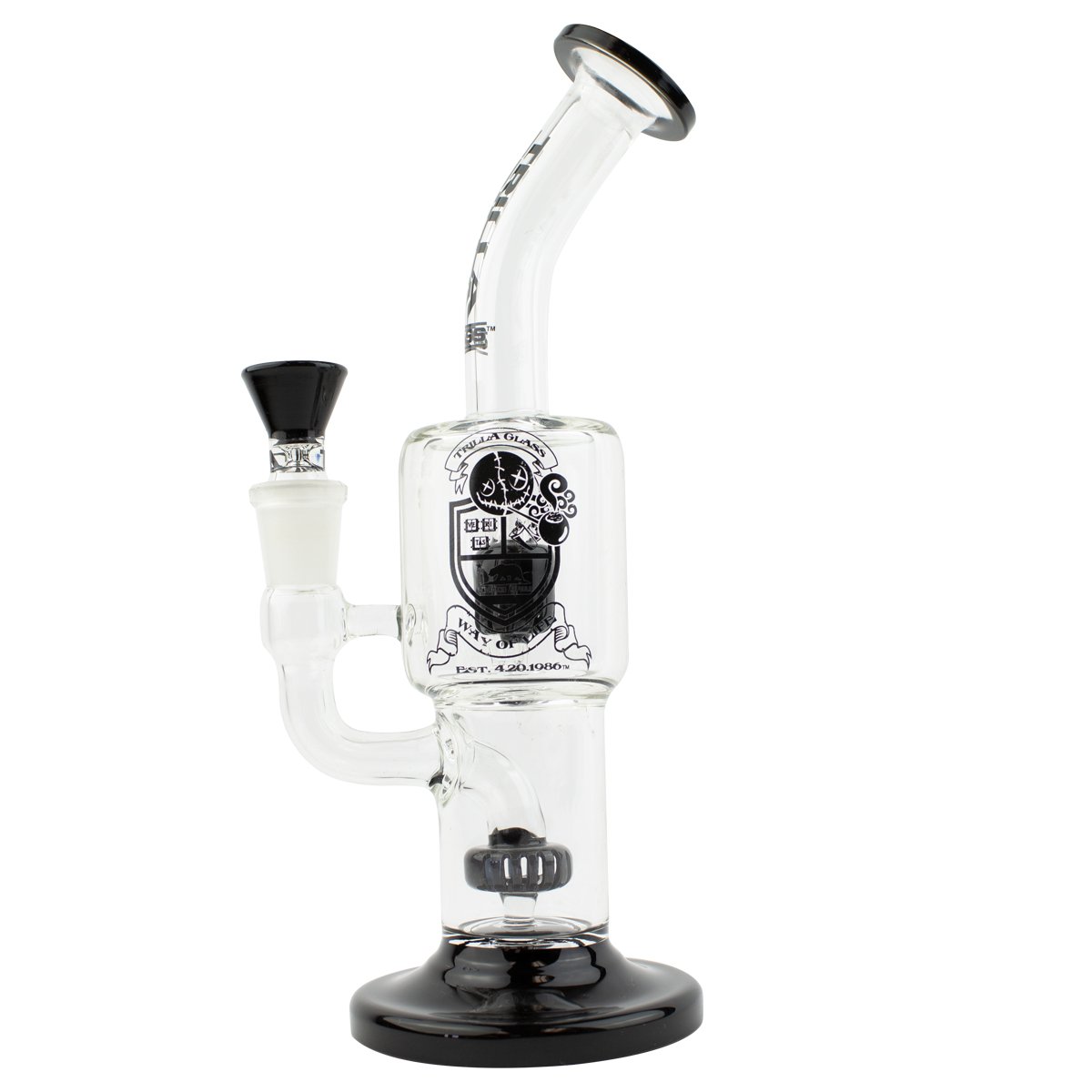 9" Trilla Black Label Showerhead Percolator Water Pipe with