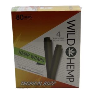Wild Hemp Rolling Papers Pre Wrap Full Box 20 Packs 4 papers per pack DSS Scoop Card Tropical Buzz